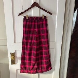 GAP Kids Pink and Brown Plaid Pajama Bottoms